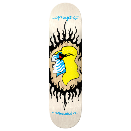 KRK ANDERSON PINK FLAME SKATEBOARD DECK-8.38 WHITE