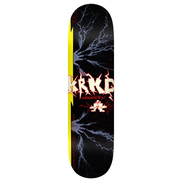 KROOKED CERNICKY LIGHTNING FINGERS SKATEBOARD DECK-8.5 TF BLACK w/grip