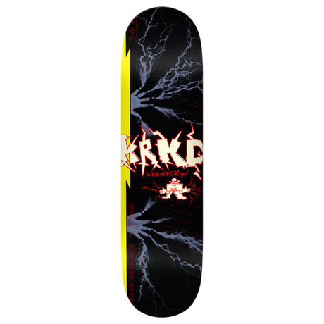 KROOKED CERNICKY LIGHTNING FINGERS SKATEBOARD DECK-8.5 TF BLACK w/grip