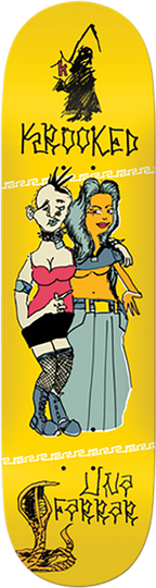 KROOKED FARRAR PUNX SKATEBOARD DECK-8.38 YELLOW TF