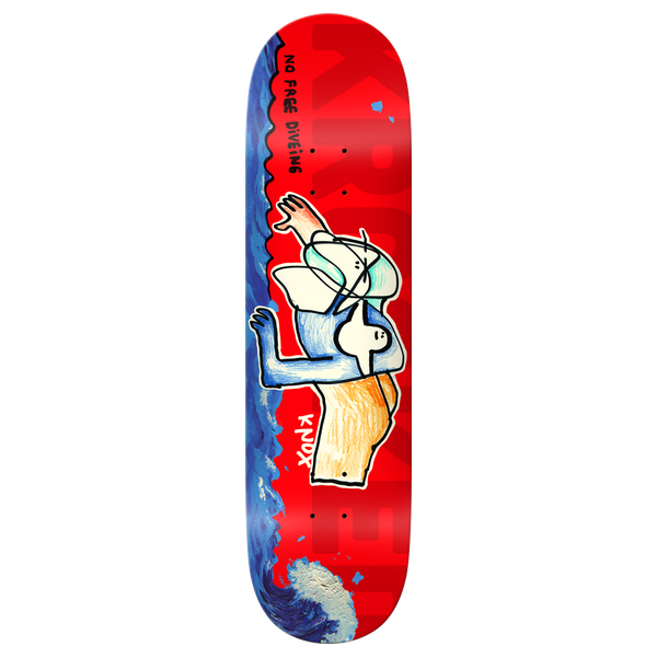 KROOKED KNOX FREE DIVE SKATEBOARD DECK-8.5 RED w/grip