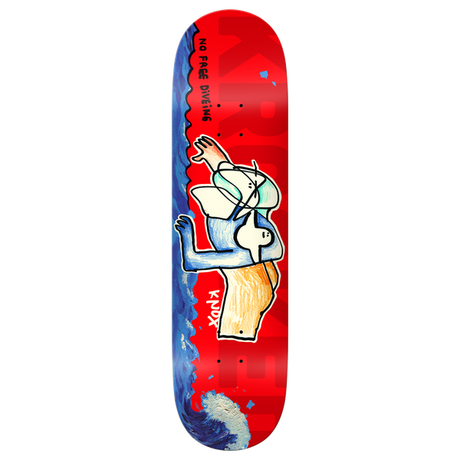 KROOKED KNOX FREE DIVE SKATEBOARD DECK-8.5 RED w/grip