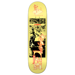 KROOKED NARVAEZ SCULPTURE GARDEN SKATEBOARD DECK-8.38 YELLOW w/grip