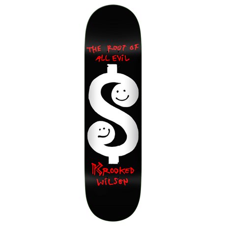 KROOKED WILSON ROOT SKATEBOARD DECK-8.5 BLACK w/grip