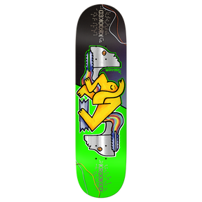 KROOKED WORREST NEON ROBOT SLICK SKATEBOARD DECK-8.3 GRN TT SLICK w/grip