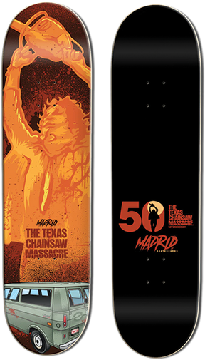 MADRID TCM SUNBURN/STREET SKATEBOARD DECK-8.25X32.5 with black magic grip