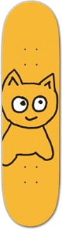 MEOW BIG CAT SKATEBOARD DECK-8.0 YELLOW w/ grip