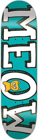 MEOW LOGO SKATEBOARD DECK-7.75 TEAL
