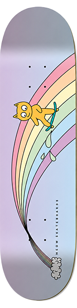 MEOW OVER THE RAINBOW SKATEBOARD DECK-7.75 FADE