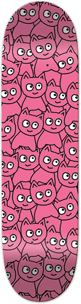 MEOW STICKER PILE SKATEBOARD DECK-7.25 PINK