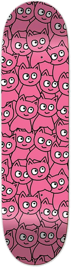 MEOW STICKER PILE SKATEBOARD DECK-7.25 PINK
