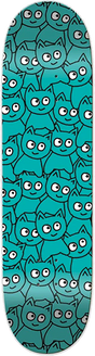 MEOW STICKER PILE SKATEBOARD DECK-8.0 TEAL