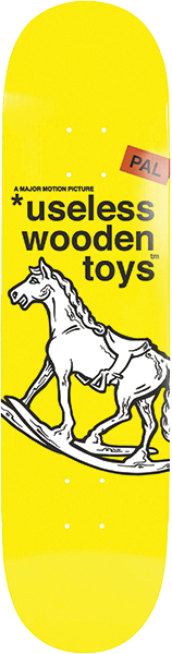 NEW DEAL USELESS WOODEN TOYS NTSC SKATEBOARD DECK 8.5 YELLOW