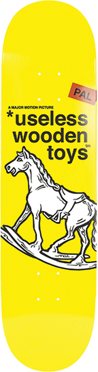 NEW DEAL USELESS WOODEN TOYS PAL SKATEBOARD DECK 8.25 YELLOW