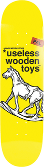 NEW DEAL USELESS WOODEN TOYS PAL SKATEBOARD DECK 8.25 YELLOW