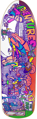 NEW DEAL GIRARD ADVENTURES OF SKATEBOARD DECK-9.72X31.4 NEON ht w/ Grip Tape