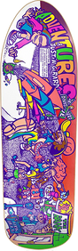 NEW DEAL GIRARD ADVENTURES OF SKATEBOARD DECK-9.72X31.4 NEON ht w/ Grip Tape
