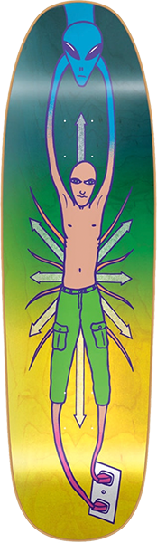 NEW DEAL VALLELY ALIEN SKATEBOARD DECK-9.18X32 NEON ht