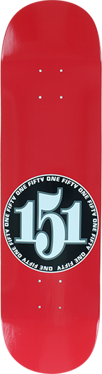 151 TEAM NUMBERS SKATEBOARD DECK-7.5 RED