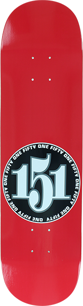 151 TEAM NUMBERS SKATEBOARD DECK-7.5 RED