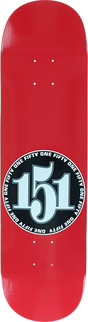 151 TEAM NUMBERS SKATEBOARD DECK-7.5 RED