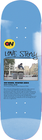ON VIDEO LOVE STORY SKATEBOARD DECK-8.5 BLU EX7