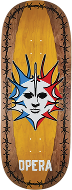 OPERA FATTIES TORN SPIKE SKATEBOARD DECK 12X32.4 BRN YEL EX7