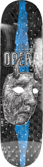 OPERA WOOD HORNS SKATEBOARD DECK-9.0 BLACK/BLUE BLEED