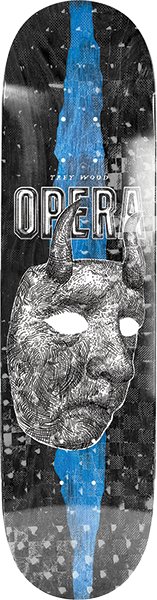 OPERA WOOD HORNS SKATEBOARD DECK-9.0 BLACK/BLUE BLEED