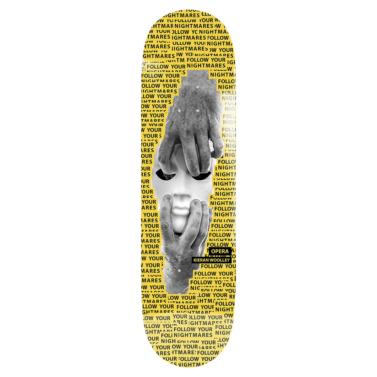 OPERA WOOLLEY NIGHTMARE SKATEBOARD DECK-8.5 YELLOW EX7