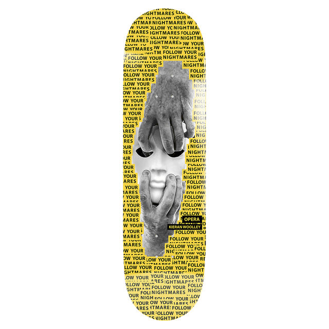 OPERA WOOLLEY NIGHTMARE SKATEBOARD DECK-8.5 YELLOW EX7