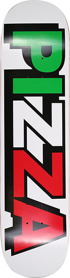 PIZZA TRI LOGO SKATEBOARD DECK-7.75 WHITE