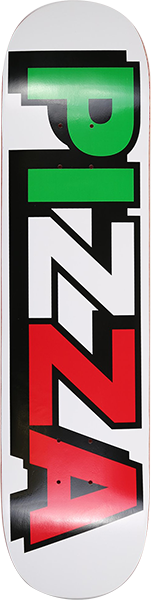 PIZZA TRI LOGO SKATEBOARD DECK-7.75 WHITE
