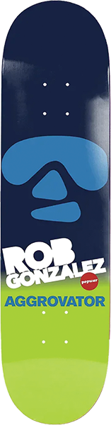 POPWAR GONZALEZ AGGROVATOR SKATEBOARD DECK-8.5 CYAN