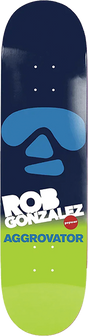POPWAR GONZALEZ AGGROVATOR SKATEBOARD DECK-8.5 CYAN