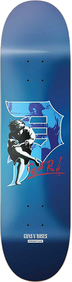 PRIMITIVE GUNS AND ROSES ILLUSION TEAM SKATEBOARD DECK-8.0 BLU