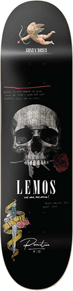 PRIMITIVE GUNS AND ROSES LEMOS DON'T CRY SKATEBOARD DECK-8.25 BLK