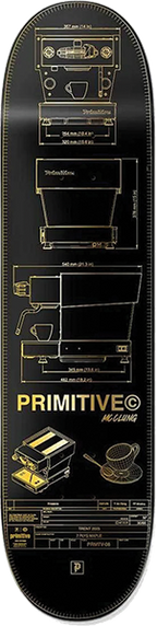 PRIMITIVE MCCLUNG DOUBLE SHOT SKATEBOARD DECK-8.12 BLACK