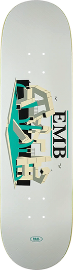 REAL EMB SKATEBOARD DECK 8.25 WHITE