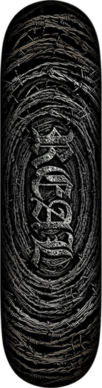 REAL BARBED WIRE FOIL OVAL SKATEBOARD DECK-8.5 BLK