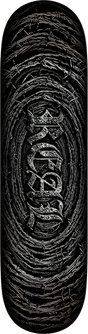 REAL BARBED WIRE FOIL OVAL SKATEBOARD DECK-8.5 BLK