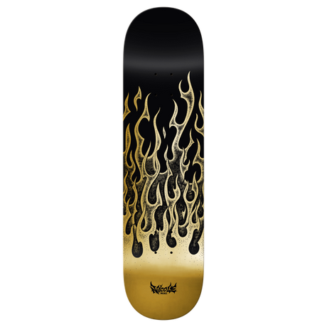 REAL HAUSE FLAMES REDUX SKATEBOARD DECK-8.25 TN GOLD