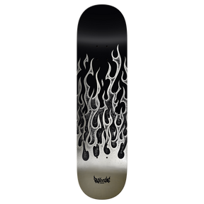 REAL HAUSE FLAMES REDUX SKATEBOARD DECK-8.5 TN SILVER