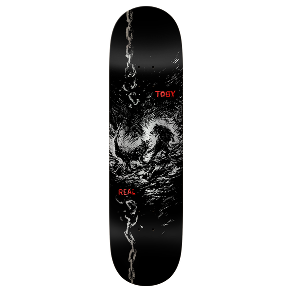 REAL RYAN DOG BITE SKATEBOARD DECK-8.25 BLACK w/grip