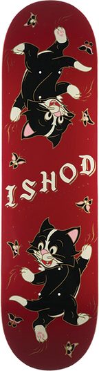 REAL WAIR KITTEN SCRATCH SKATEBOARD DECK-8.25 BURGUNDY TT
