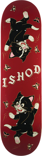 REAL WAIR KITTEN SCRATCH SKATEBOARD DECK-8.25 BURGUNDY TT