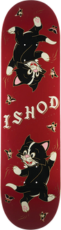 REAL WAIR KITTEN SCRATCH SKATEBOARD DECK-8.25 BURGUNDY TT