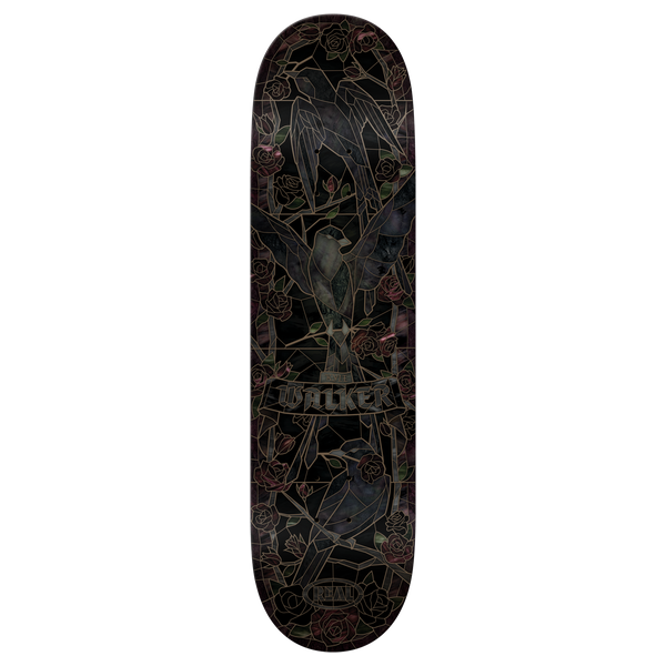 REAL WALKER BLK SUNDAY CATH SKATEBOARD DECK-8.38 BLACK w/grip