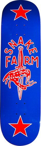 SNAKE FARM BOOM STICK SKATEBOARD DECK-8.0 RED/WHT/BLU
