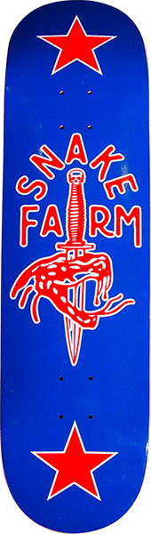 SNAKE FARM BOOM STICK SKATEBOARD DECK-8.0 RED/WHT/BLU